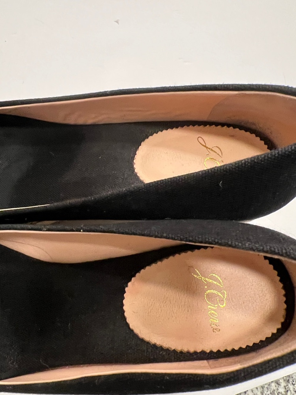 J. Crew Black Canvas Espadrille Wedge Pumps size 81/2 - Picture 4 of 7